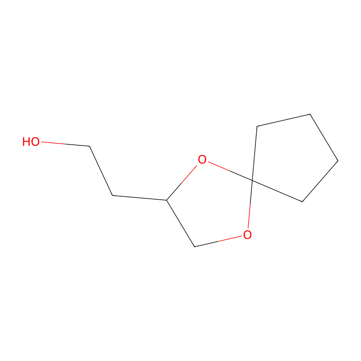 2-{1,4-Dioxaspiro[4.4]nonan-2-yl}ethan-1-ol molecular structure, CAS 1521184-09-7