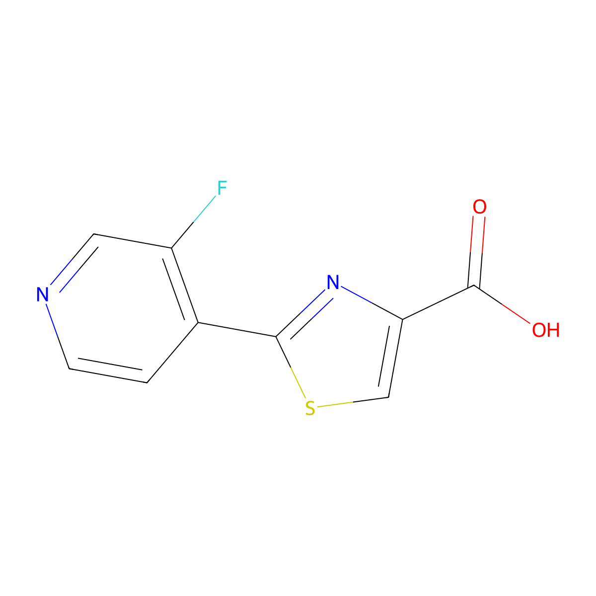 2-(3-Fluoropyridin-4-yl)thiazole-4-carboxylic acid molecular structure, CAS 1521192-57-3