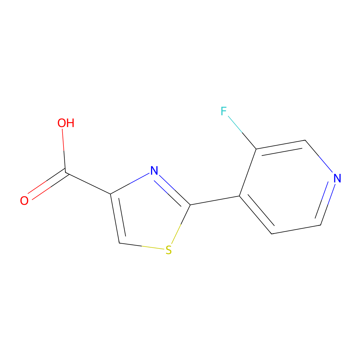 2-(3-Fluoropyridin-4-yl)thiazole-4-carboxylic acid molecular structure, CAS 1521192-57-3