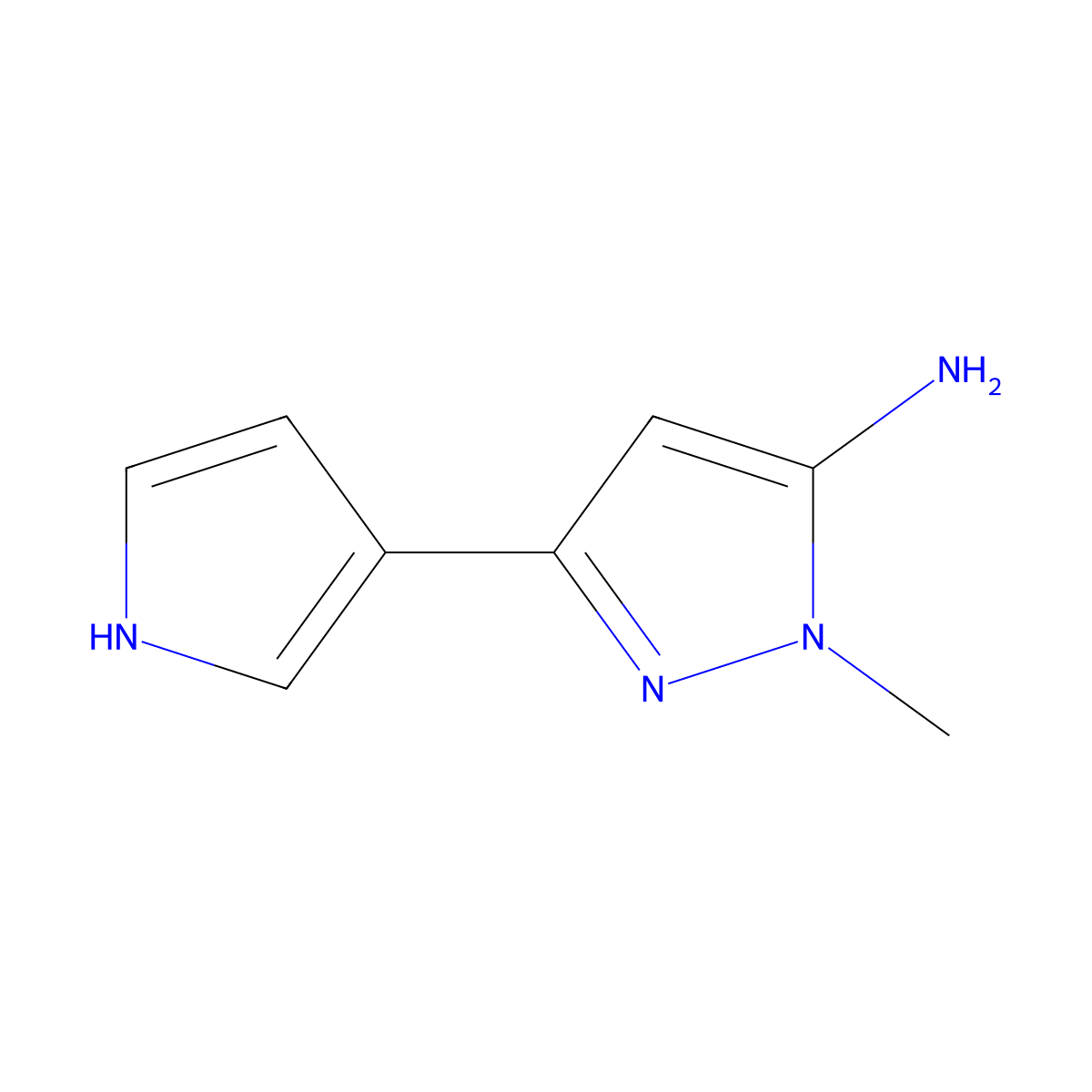1-Methyl-3-(1h-pyrrol-3-yl)-1h-pyrazol-5-amine molecular structure, CAS 1521197-97-6