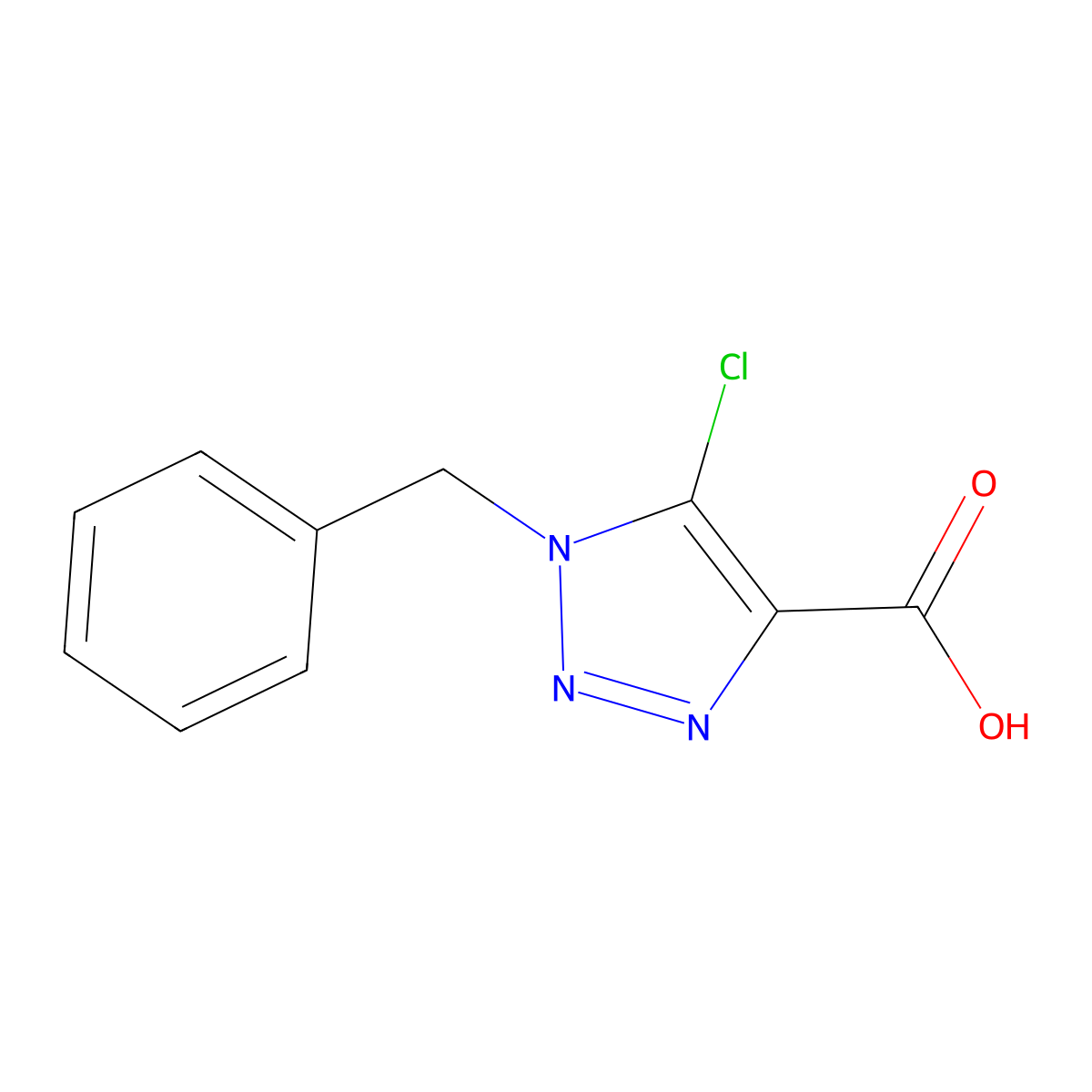 1-benzyl-5-chloro-1H-1,2,3-triazole-4-carboxylic acid molecular structure, CAS 15212-80-3