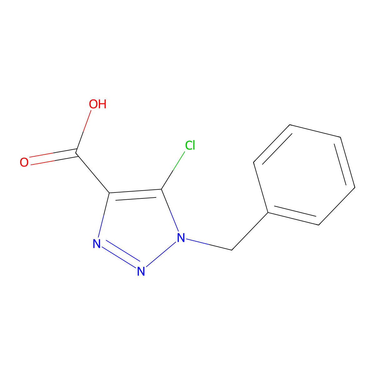 1-benzyl-5-chloro-1H-1,2,3-triazole-4-carboxylic acid molecular structure, CAS 15212-80-3