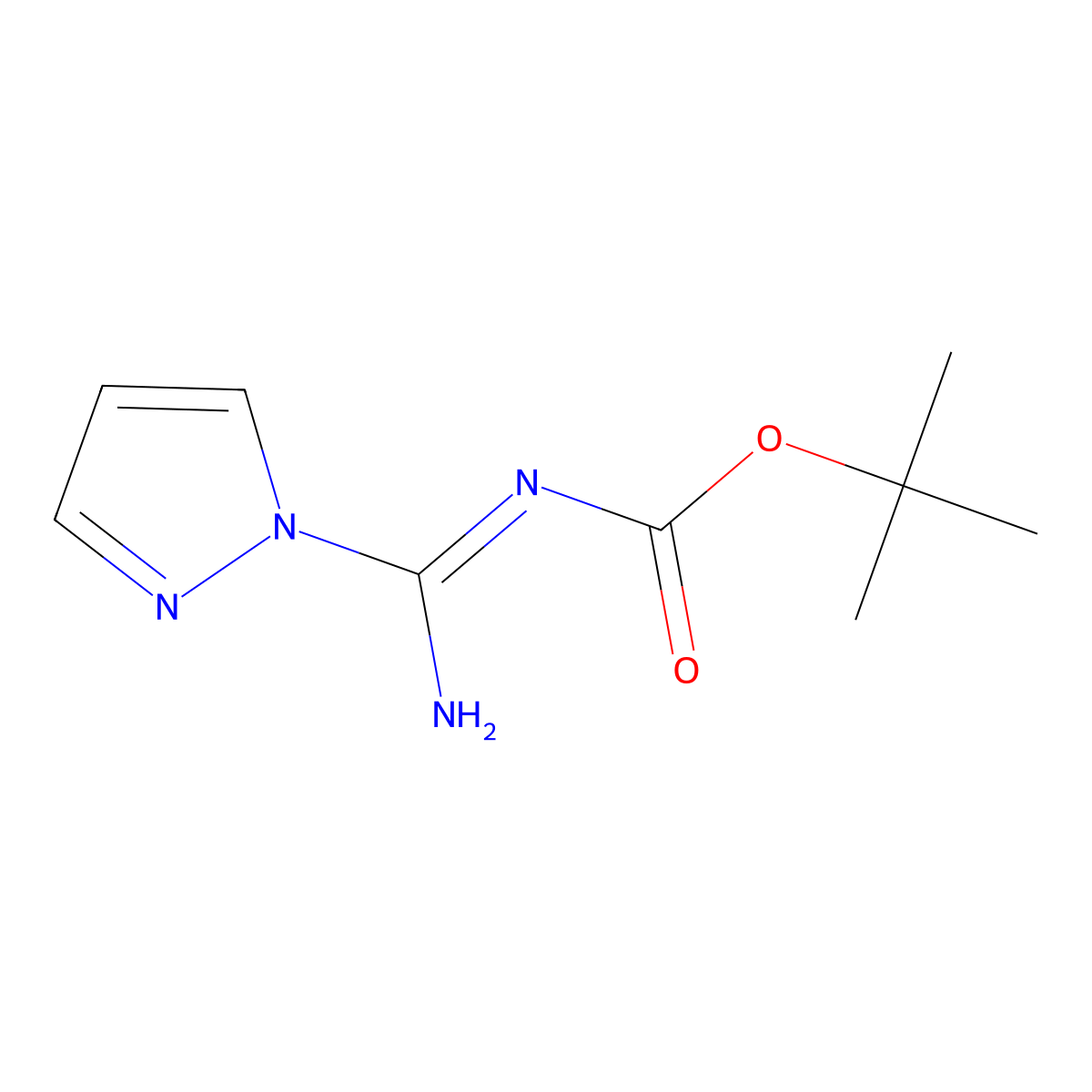 tert-butyl N-[amino(pyrazol-1-yl)methylidene]carbamate molecular structure, CAS 152120-61-1