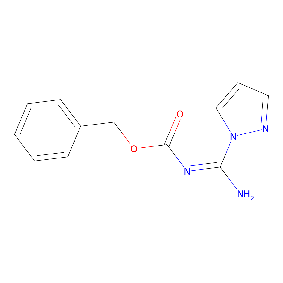 N-(Benzyloxycarbonyl)-1H-pyrazole-1-carboxamidine molecular structure, CAS 152120-62-2