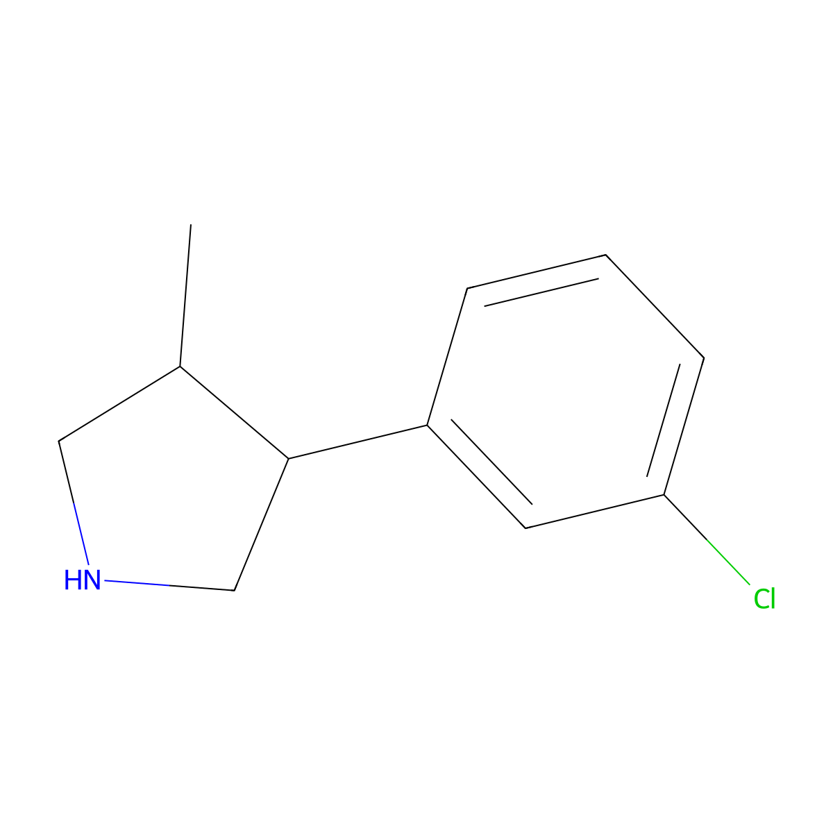 3-(3-Chlorophenyl)-4-methylpyrrolidine molecular structure, CAS 1521203-39-3