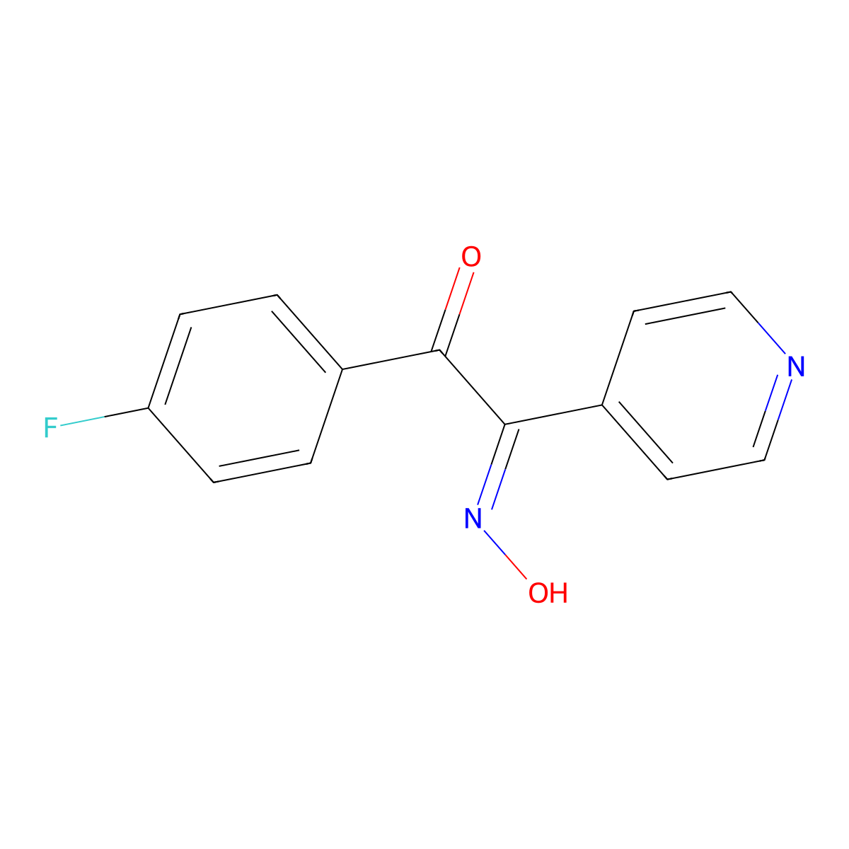 (E)-1-(4-Fluorophenyl)-2-(hydroxyimino)-2-(pyridin-4-yl)ethanone molecular structure, CAS 152121-33-0