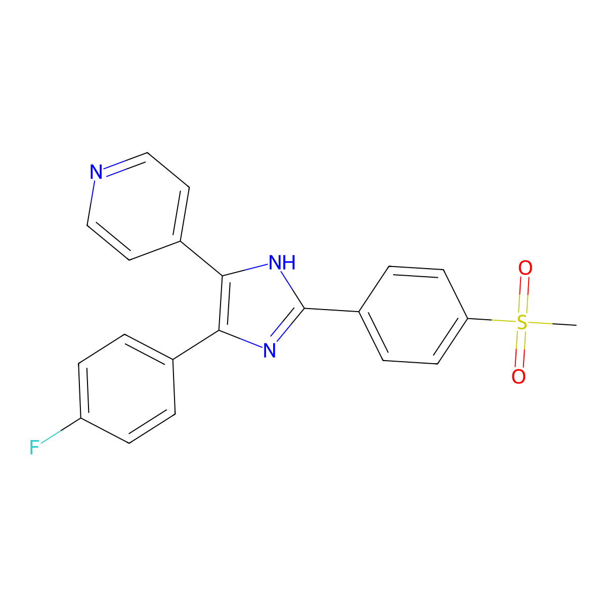 SB 203580, Sulfone molecular structure, CAS 152121-46-5