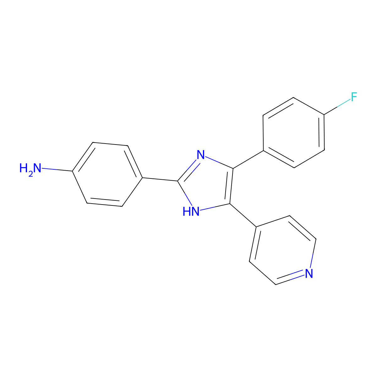 2-(4-Aminophenyl)-4-(4-fluorophenyl)-5-(4-pyridyl)-1H-imidazole molecular structure, CAS 152121-54-5