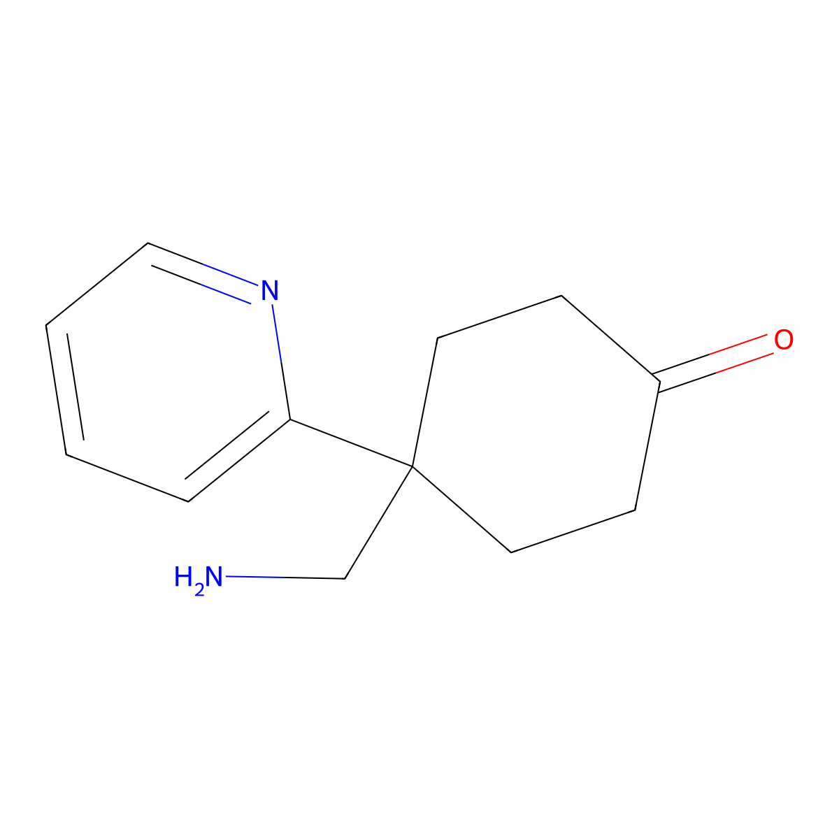 4-(Aminomethyl)-4-(pyridin-2-yl)cyclohexan-1-one molecular structure, CAS 1521212-95-2