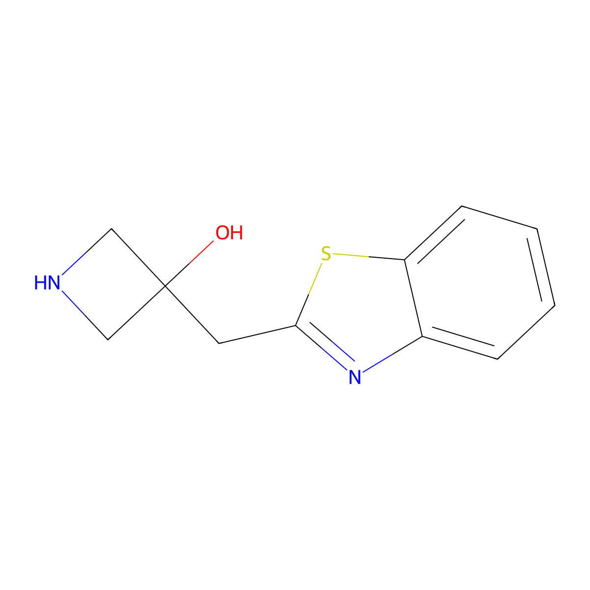 3-(Benzo[d]thiazol-2-ylmethyl)azetidin-3-ol molecular structure, CAS 1521213-67-1