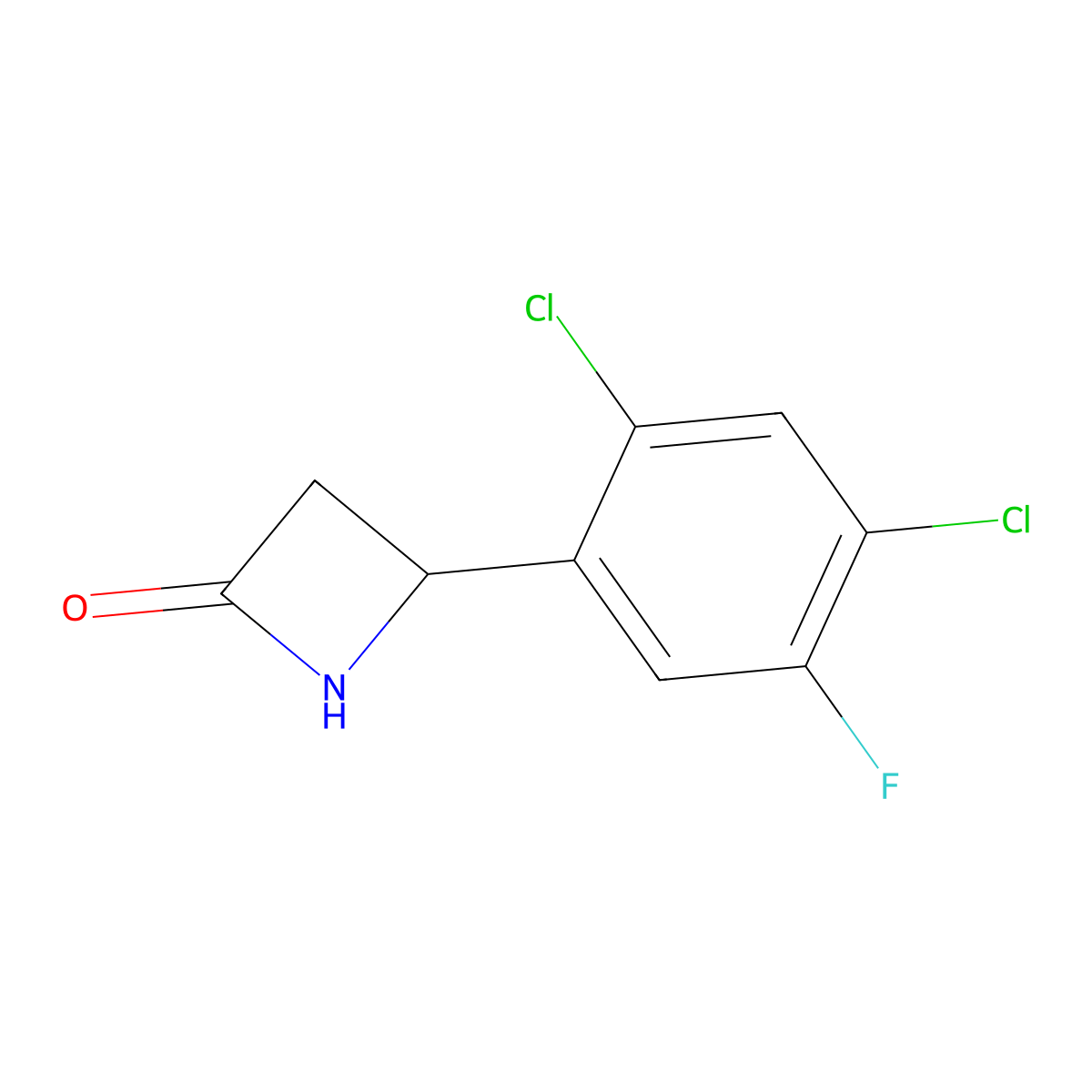4-(2,4-Dichloro-5-fluorophenyl)azetidin-2-one molecular structure, CAS 1521217-89-9