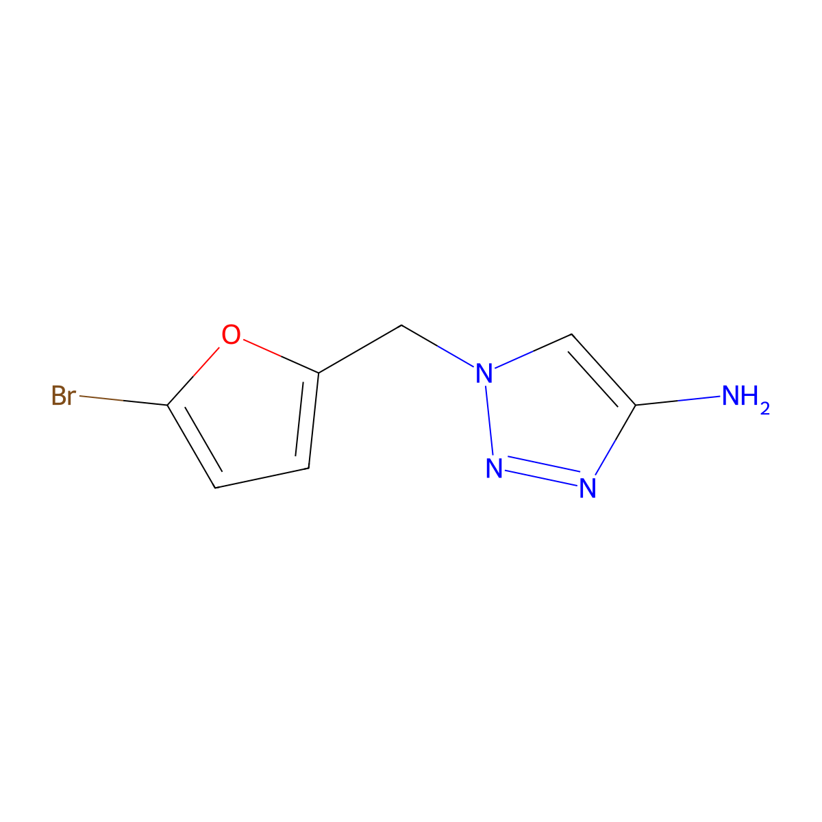 1-[(5-Bromofuran-2-yl)methyl]-1H-1,2,3-triazol-4-amine molecular structure, CAS 1521239-09-7