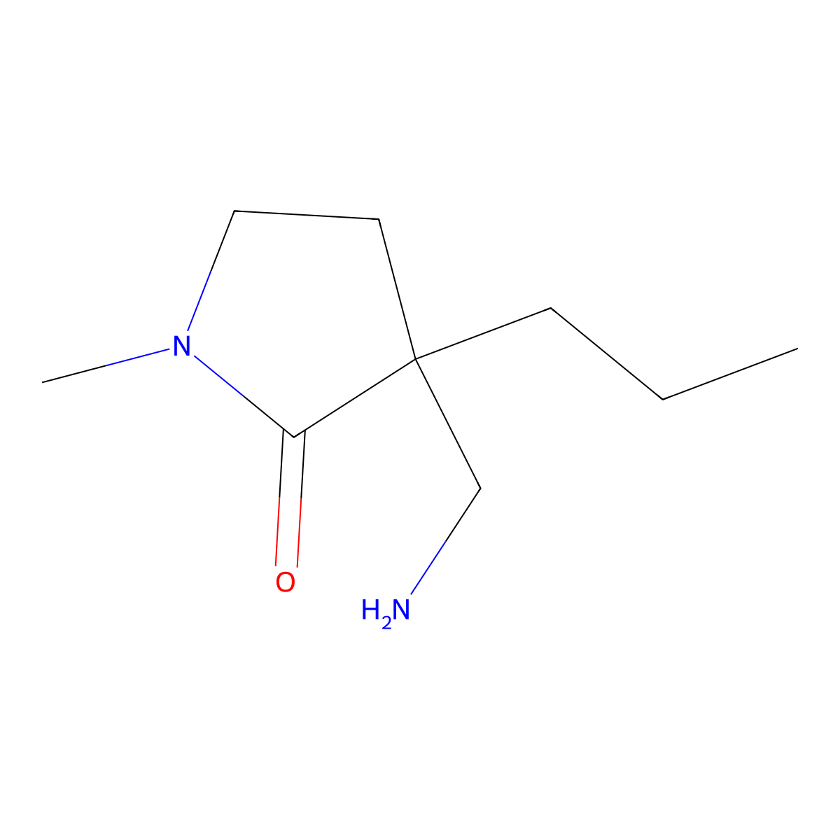 3-(Aminomethyl)-1-methyl-3-propylpyrrolidin-2-one molecular structure, CAS 1521243-37-7