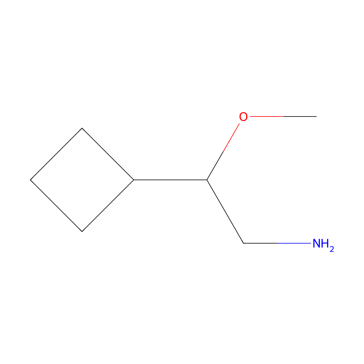 2-Cyclobutyl-2-methoxyethan-1-amine molecular structure, CAS 1521248-16-7