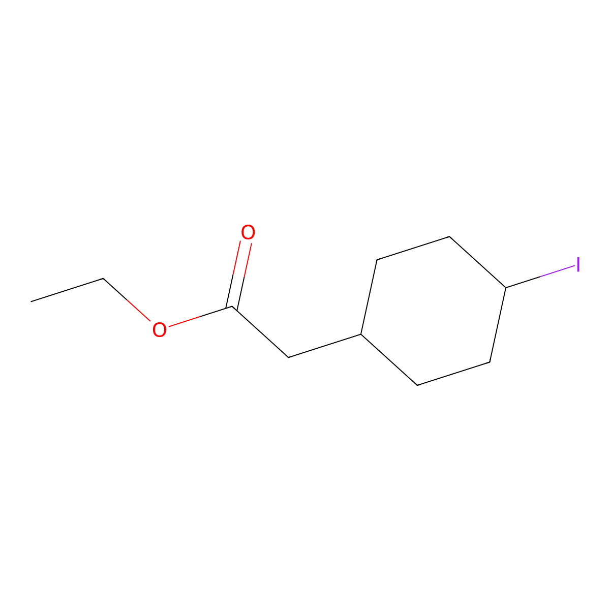 Ethyl 2-(4-iodocyclohexyl)acetate molecular structure, CAS 1521255-68-4