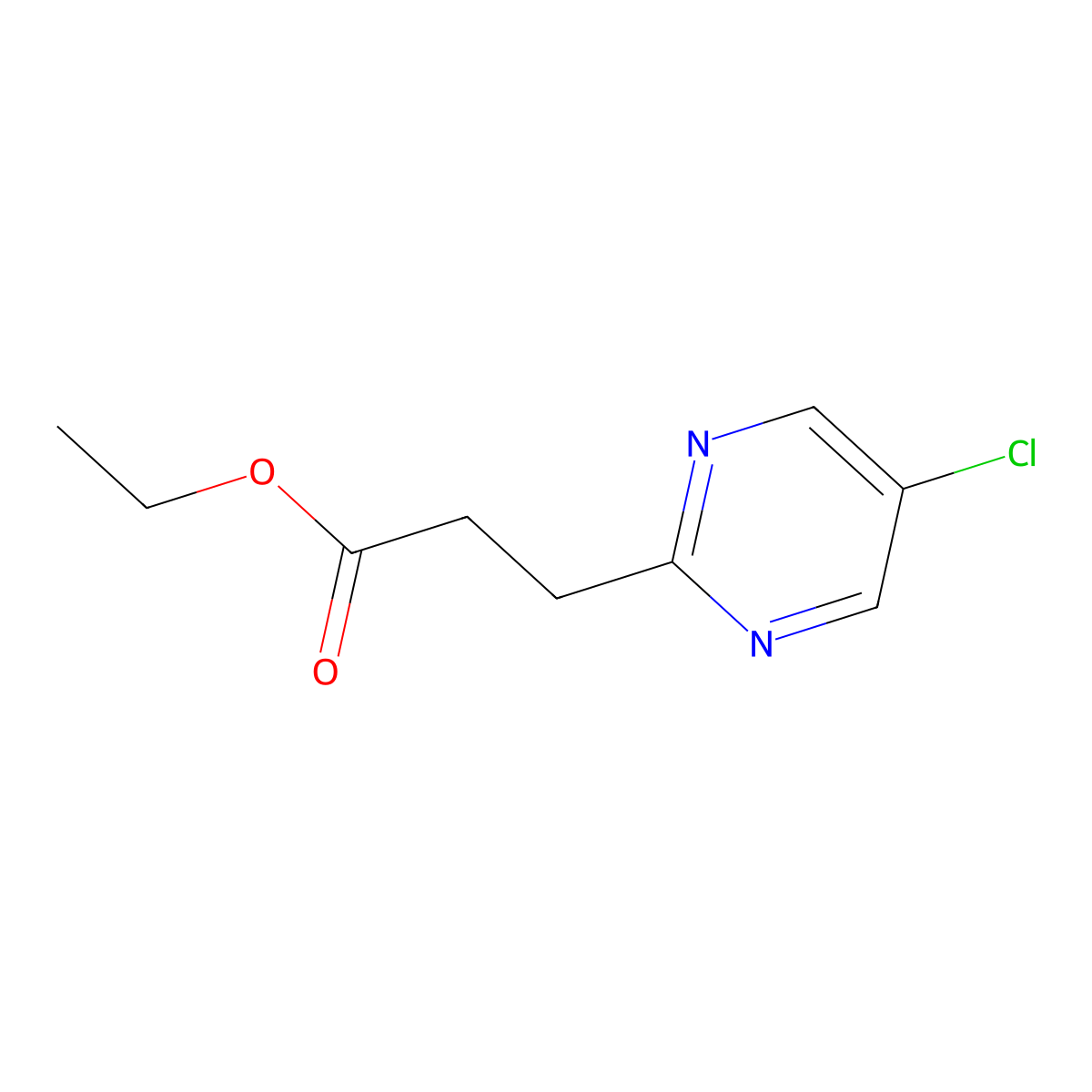 Ethyl 3-(5-chloropyrimidin-2-yl)propanoate molecular structure, CAS 1521263-40-0