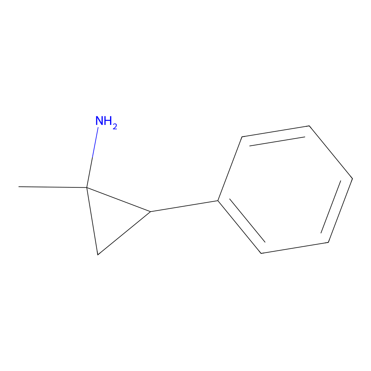 (1S,2R)-1-methyl-2-phenylcyclopropan-1-amine molecular structure, CAS 1521265-42-8