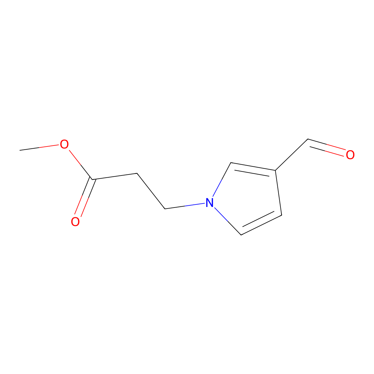 methyl 3-(3-formyl-1H-pyrrol-1-yl)propanoate molecular structure, CAS 1521277-23-5