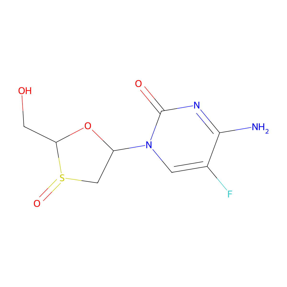 Emtricitabine sulfoxide molecular structure, CAS 152128-77-3