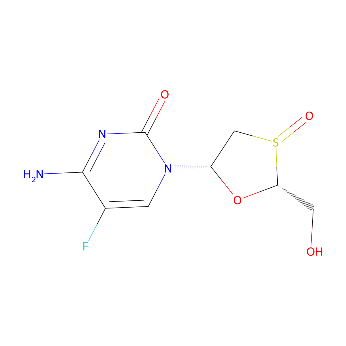 Emtricitabine sulfoxide molecular structure, CAS 152128-77-3