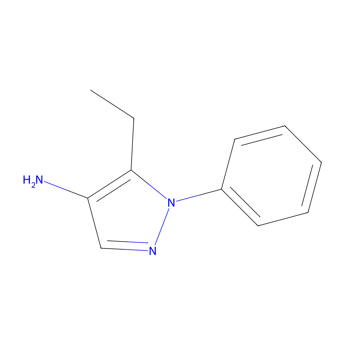 5-ethyl-1-phenyl-1H-pyrazol-4-amine molecular structure, CAS 1521280-31-8
