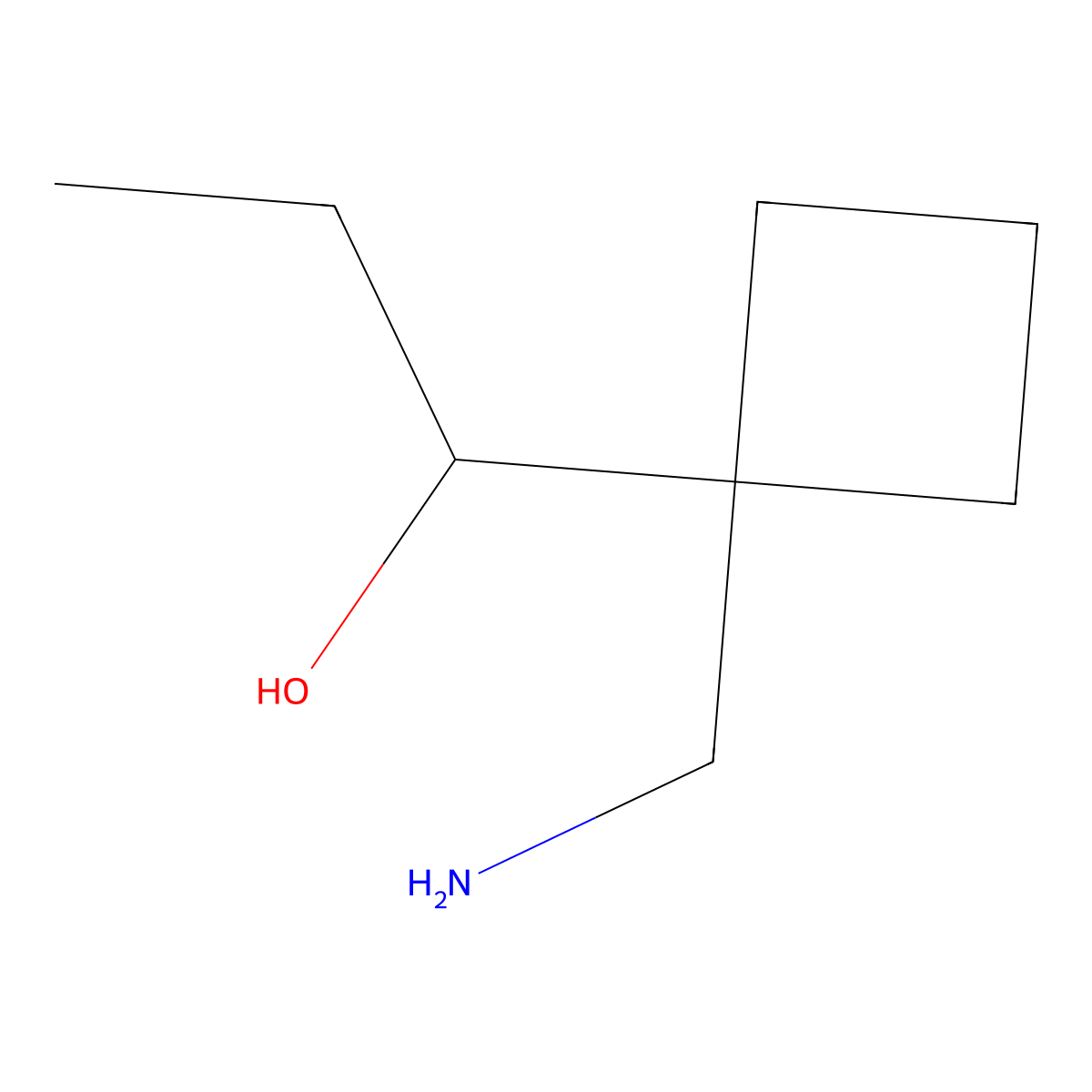 1-[1-(Aminomethyl)cyclobutyl]propan-1-ol molecular structure, CAS 1521282-48-3