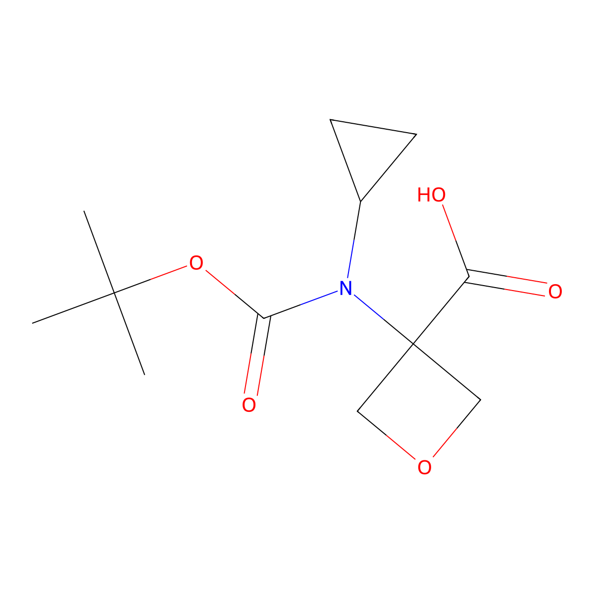 3-{[(Tert-butoxy)carbonyl](cyclopropyl)amino}oxetane-3-carboxylic acid molecular structure, CAS 1521283-23-7