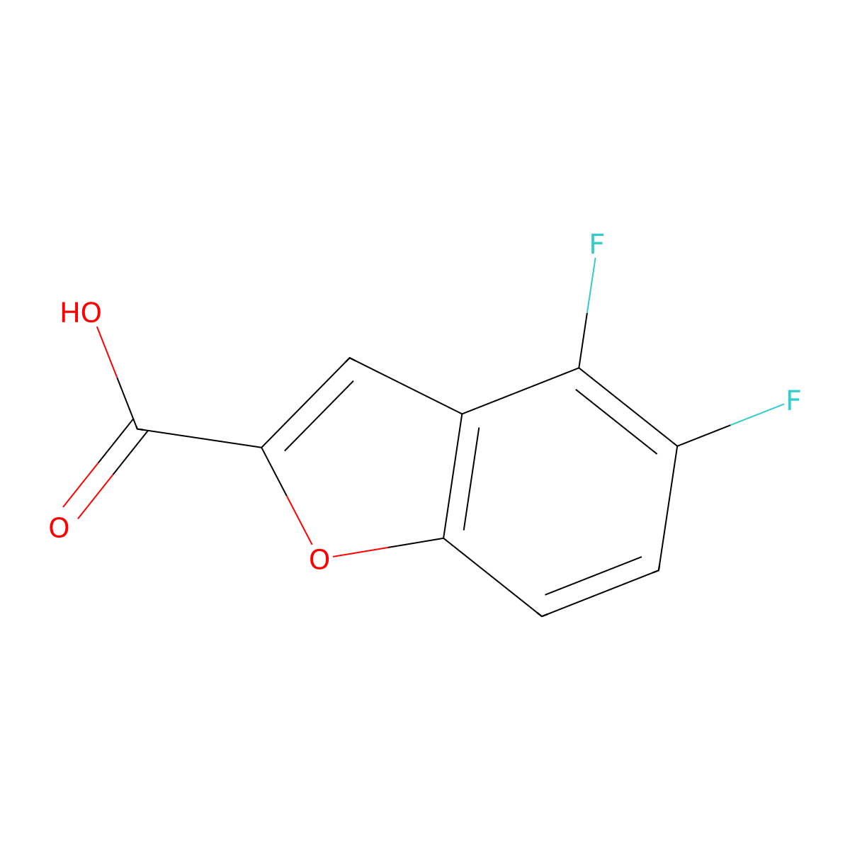 4,5-Difluoro-1-benzofuran-2-carboxylic acid molecular structure, CAS 1521284-52-5