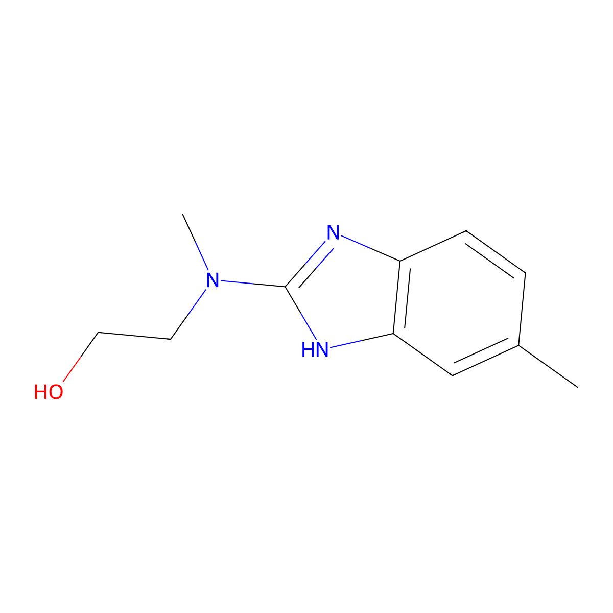 2-[methyl(6-methyl-1H-1,3-benzodiazol-2-yl)amino]ethan-1-ol molecular structure, CAS 1521284-71-8