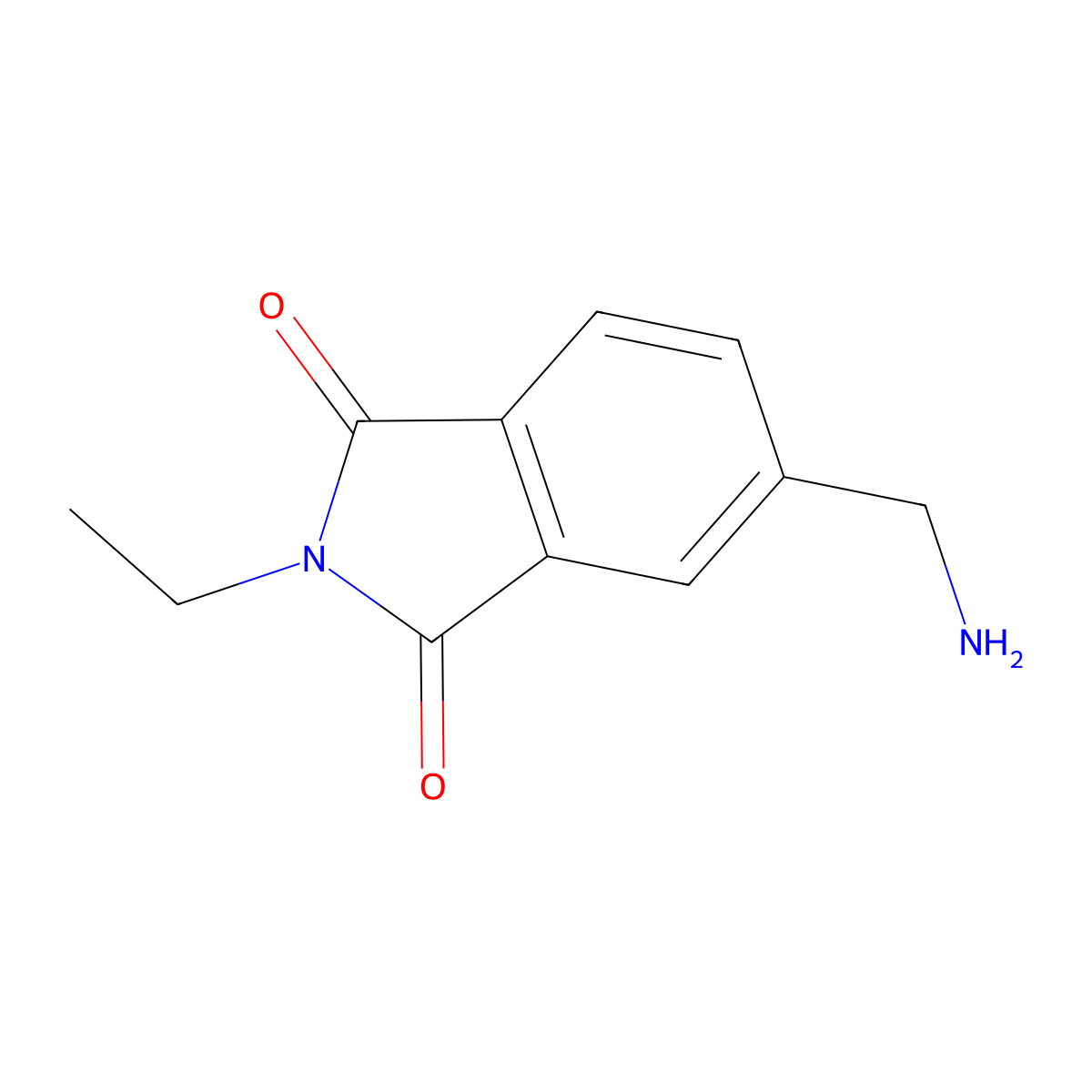 5-(Aminomethyl)-2-ethyl-2,3-dihydro-1H-isoindole-1,3-dione molecular structure, CAS 1521292-43-2