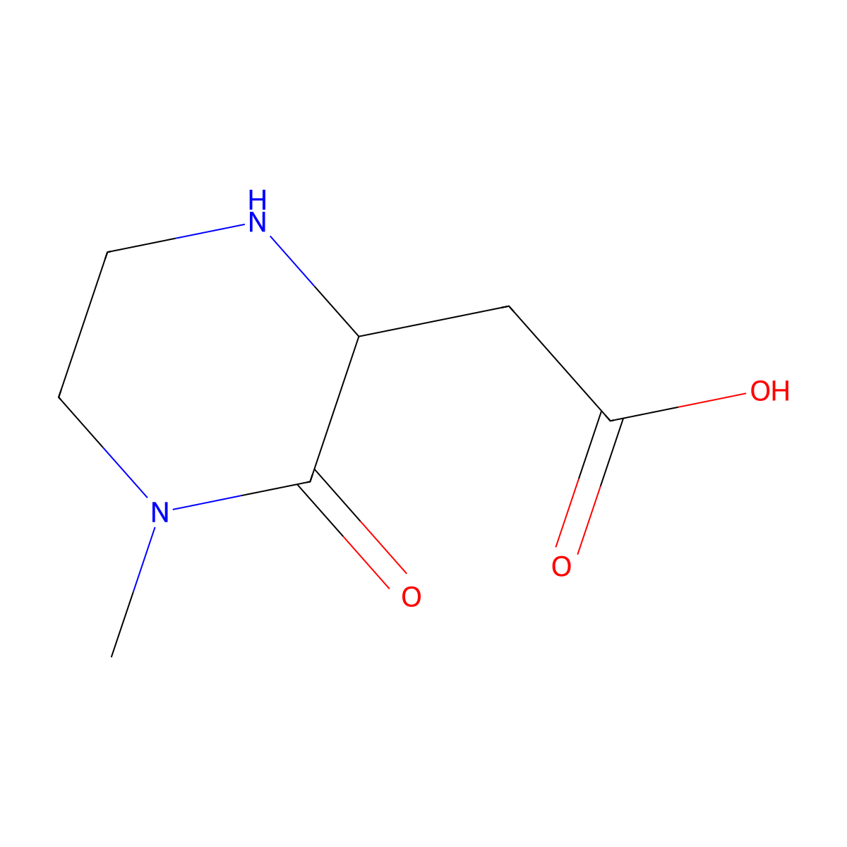 2-(4-Methyl-3-oxopiperazin-2-yl)acetic acid molecular structure, CAS 1521294-21-2