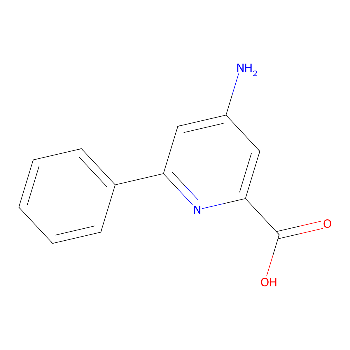 4-Amino-6-phenylpicolinic acid molecular structure, CAS 1521329-76-9