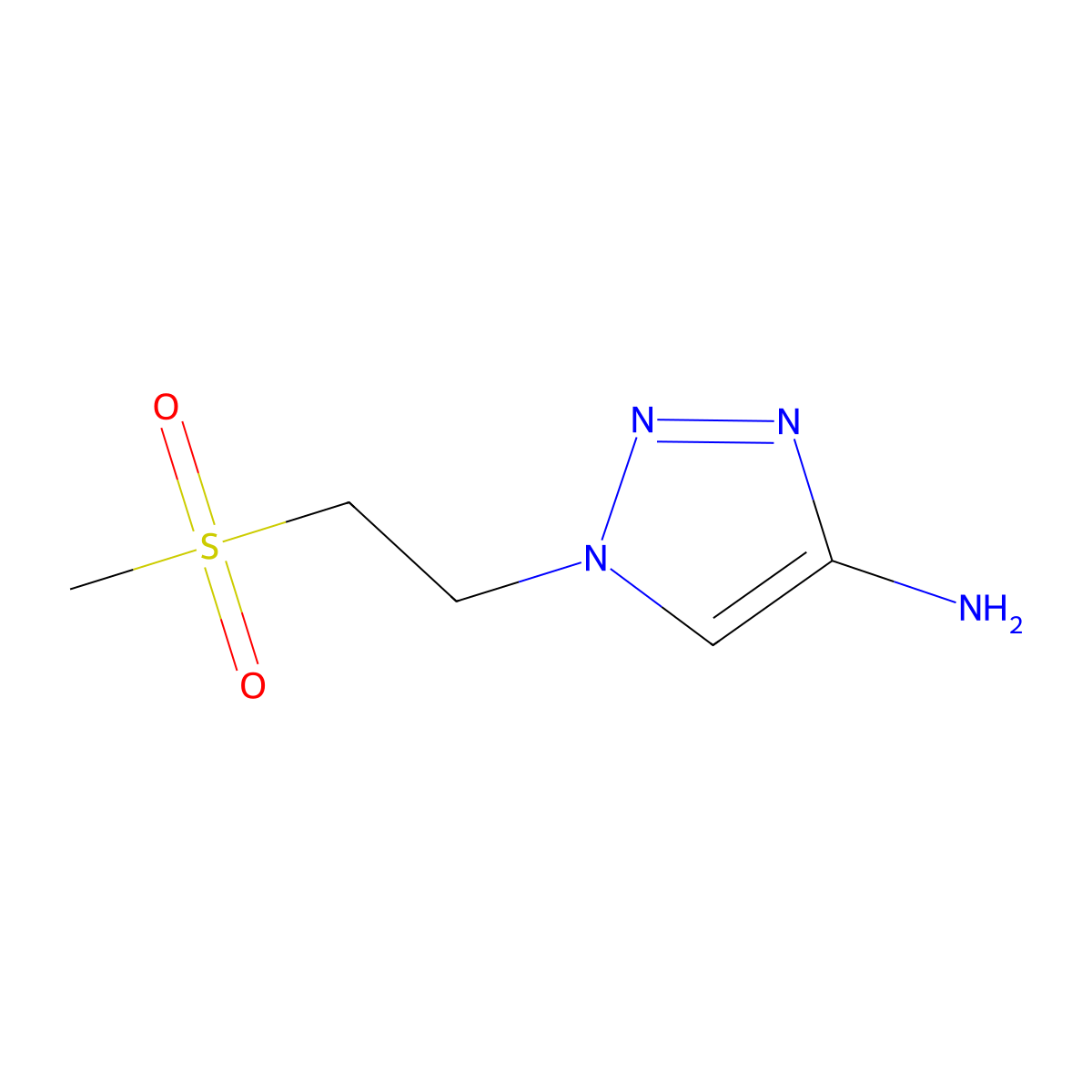 1-(2-methanesulfonylethyl)-1H-1,2,3-triazol-4-amine molecular structure, CAS 1521331-21-4
