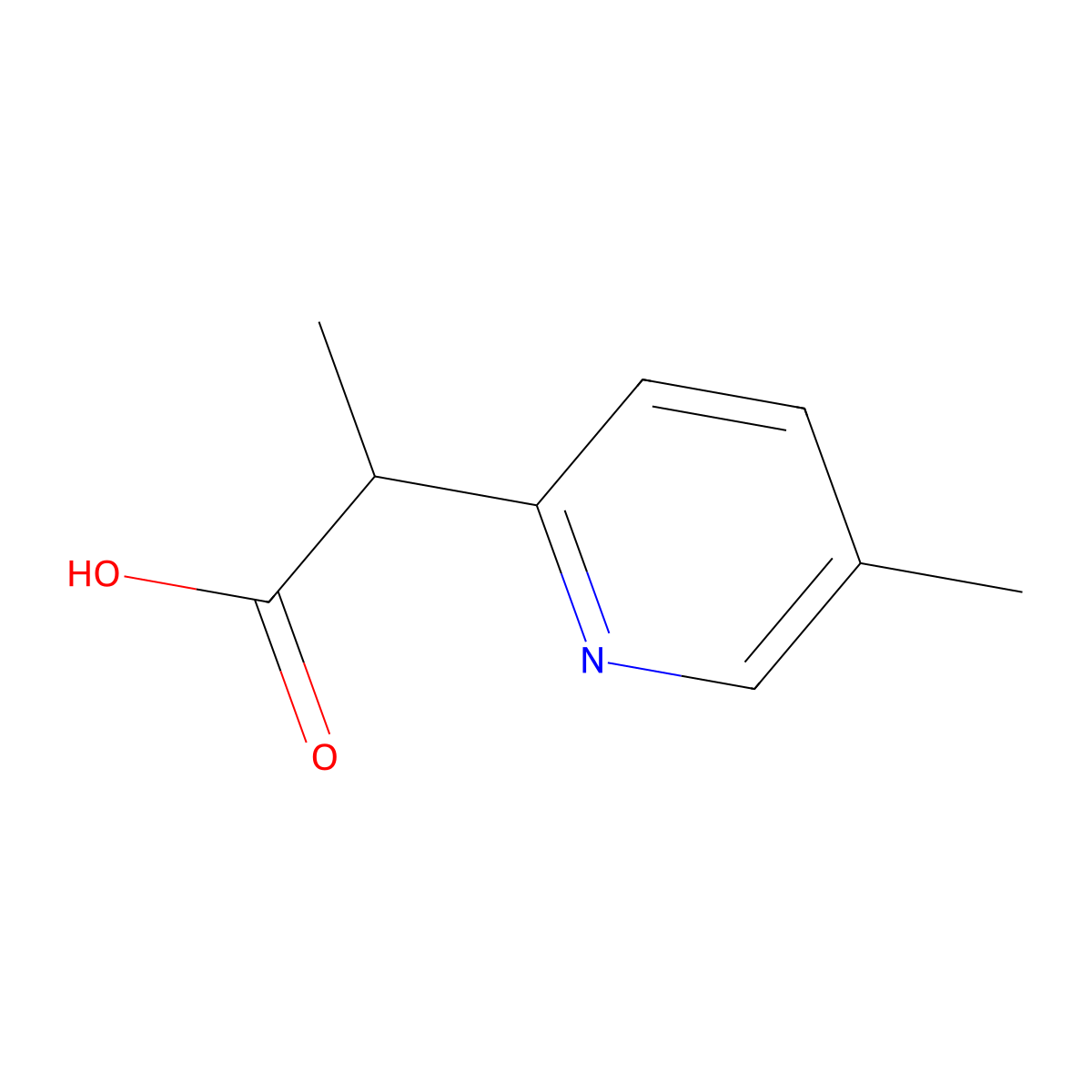 2-(5-Methylpyridin-2-yl)propanoic acid molecular structure, CAS 1521339-31-0
