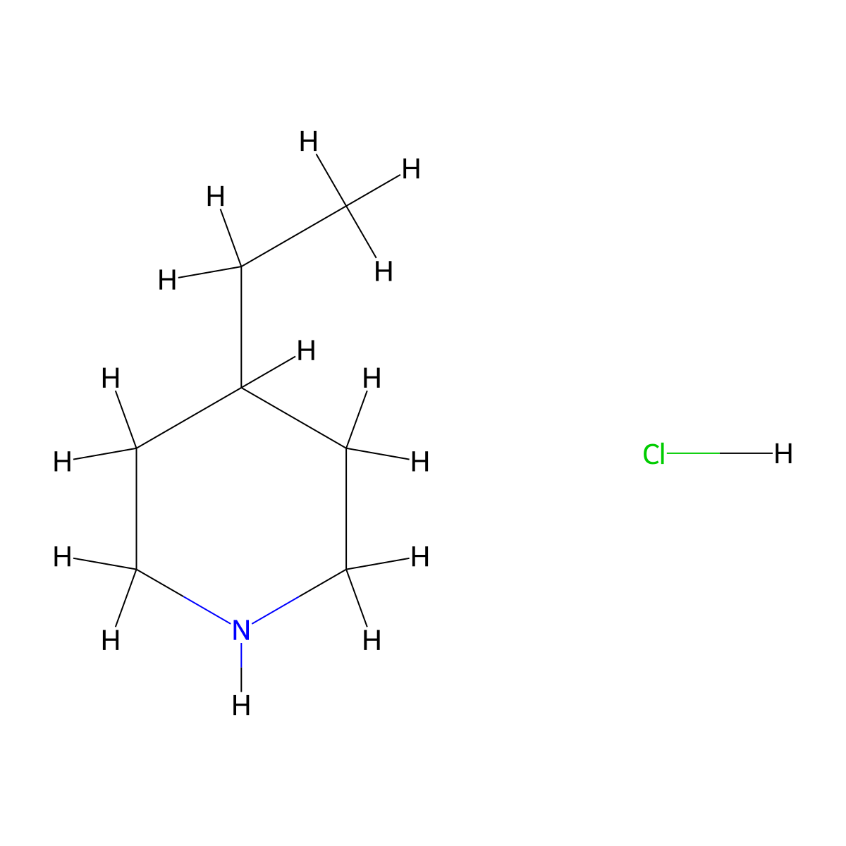 4-Ethylpiperidine hydrochloride molecular structure, CAS 152135-08-5