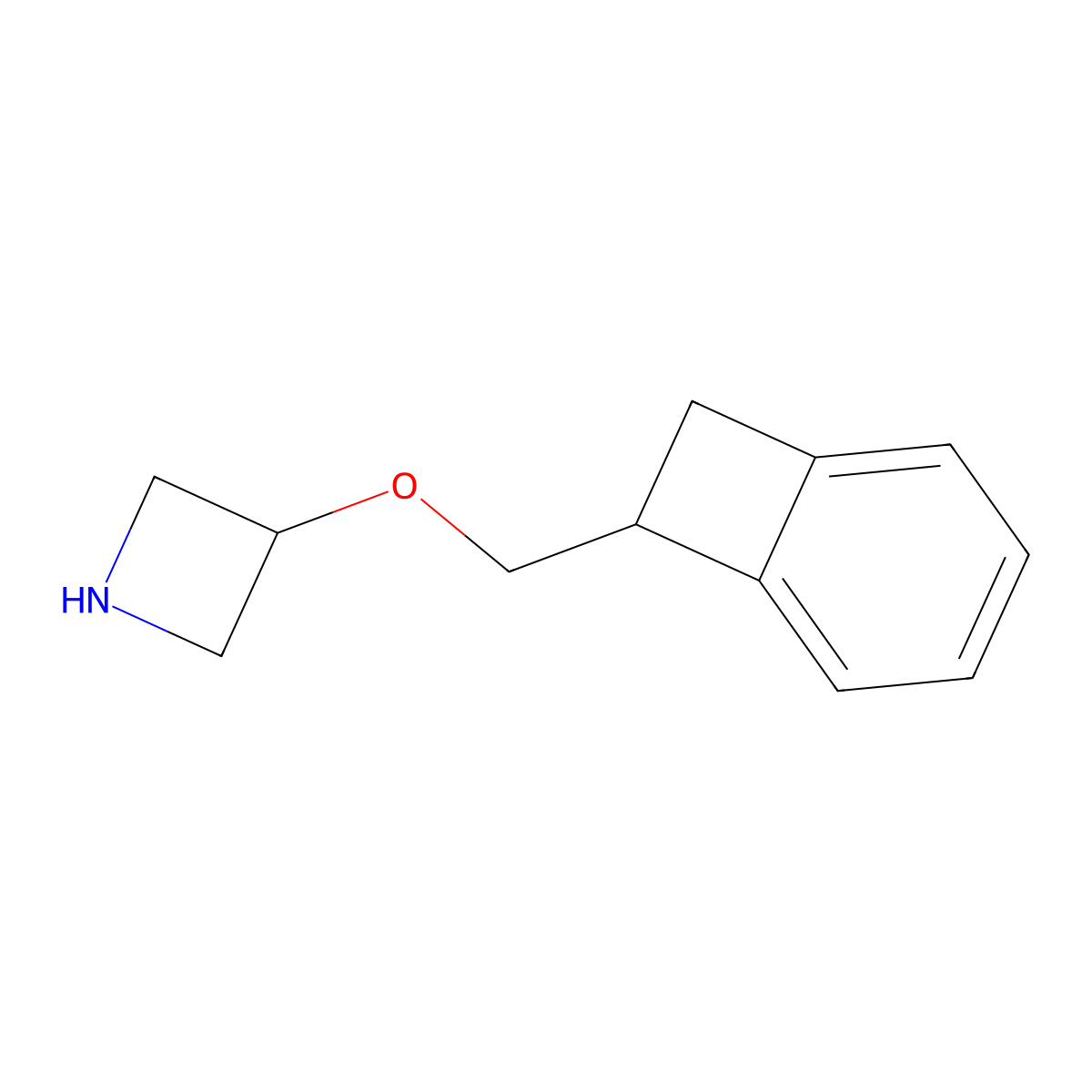3-({Bicyclo[4.2.0]octa-1,3,5-trien-7-yl}methoxy)azetidine molecular structure, CAS 1521350-76-4