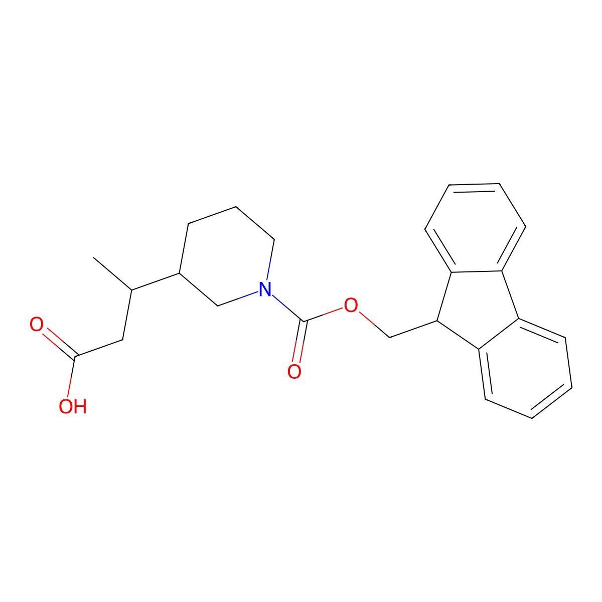 3-(1-{[(9H-fluoren-9-yl)methoxy]carbonyl}piperidin-3-yl)butanoic acid molecular structure, CAS 1521355-76-9