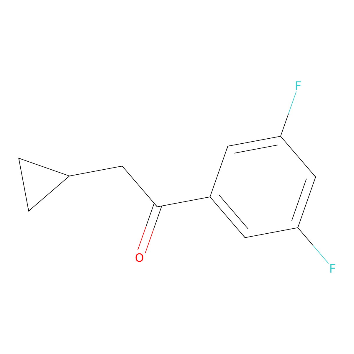 2-Cyclopropyl-1-(3,5-difluorophenyl)ethan-1-one molecular structure, CAS 1521359-31-8