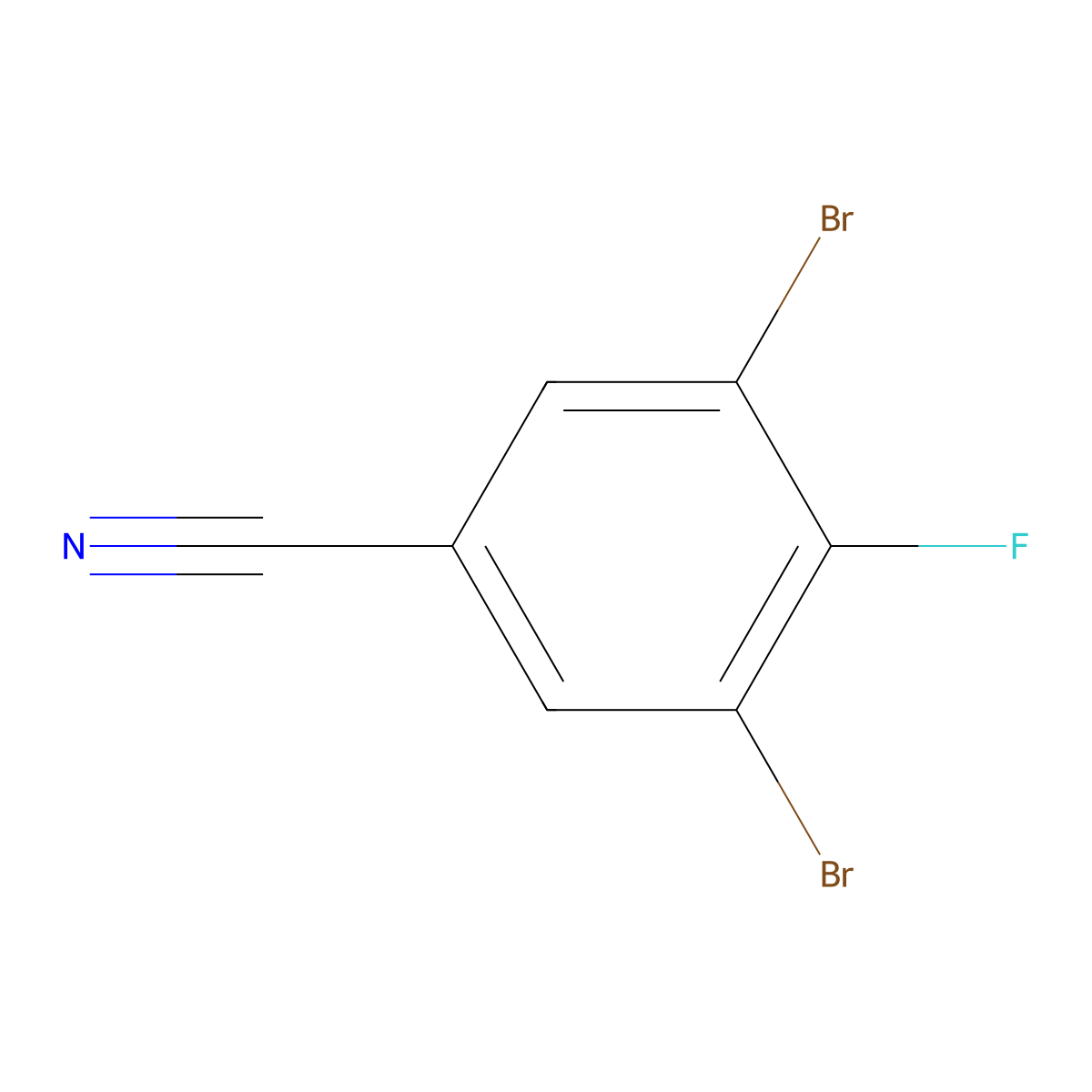 3,5-Dibromo-4-fluorobenzonitrile molecular structure, CAS 1521366-02-8