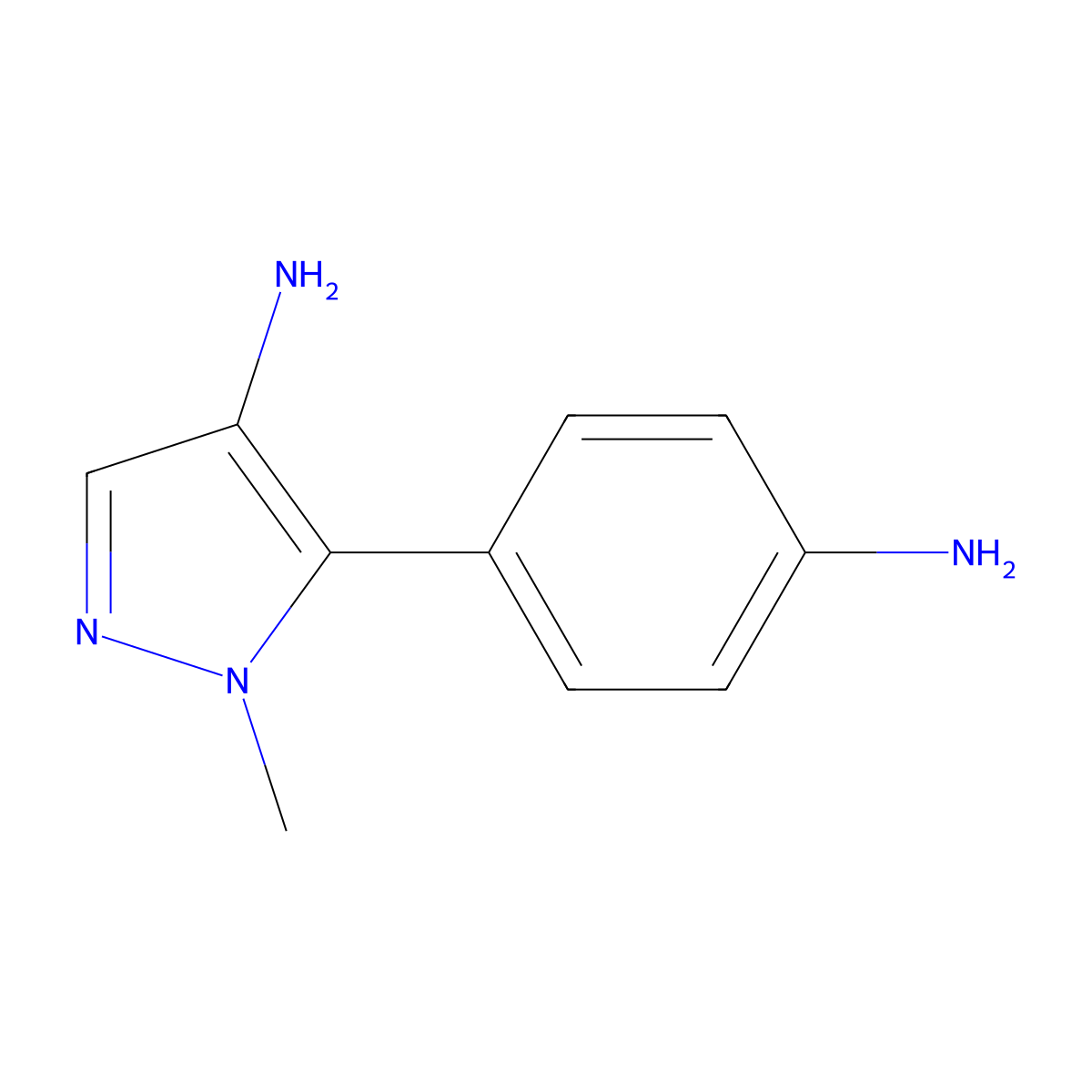 5-(4-Aminophenyl)-1-methyl-1H-pyrazol-4-amine molecular structure, CAS 1521380-84-6