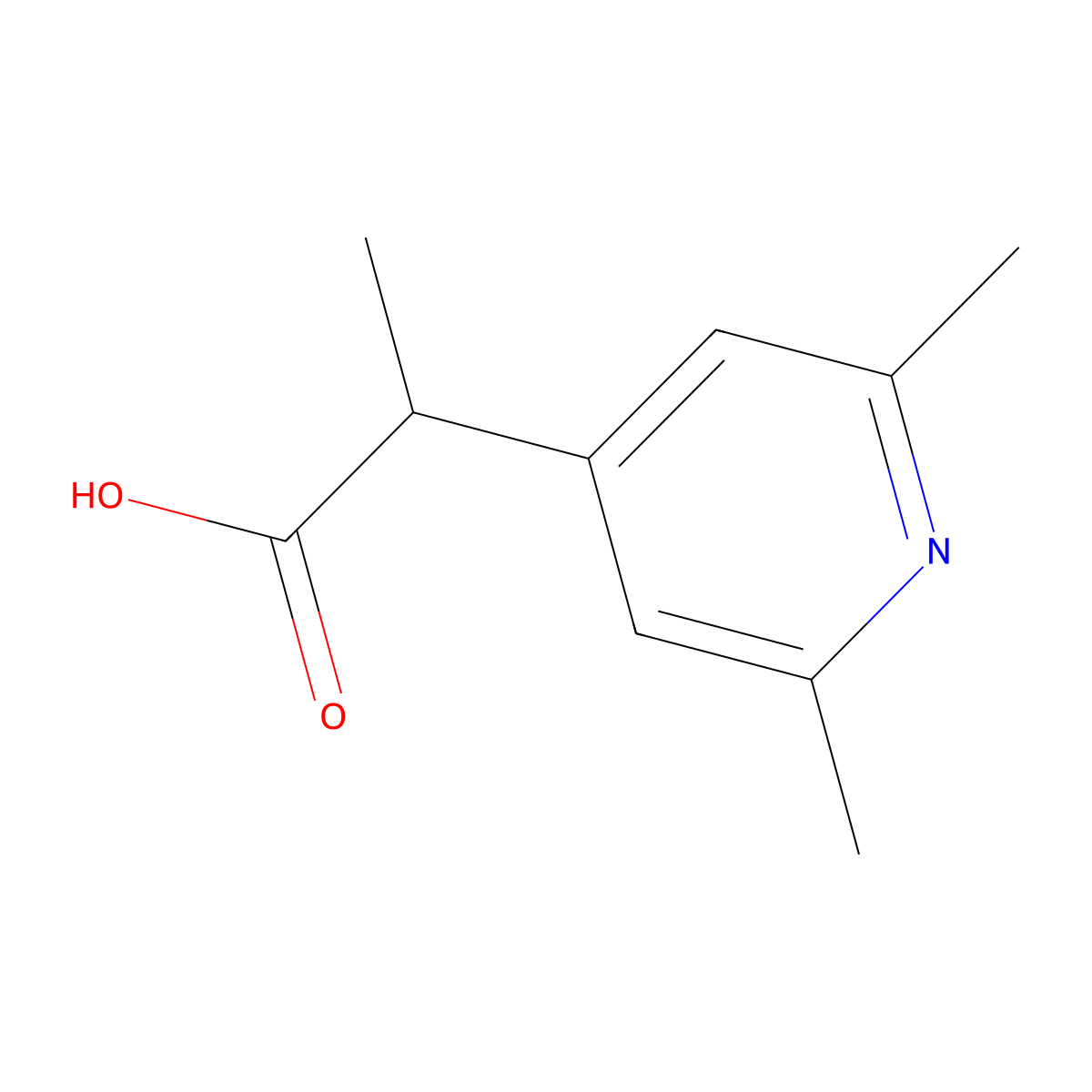 2-(2,6-Dimethylpyridin-4-yl)propanoic acid molecular structure, CAS 1521391-64-9