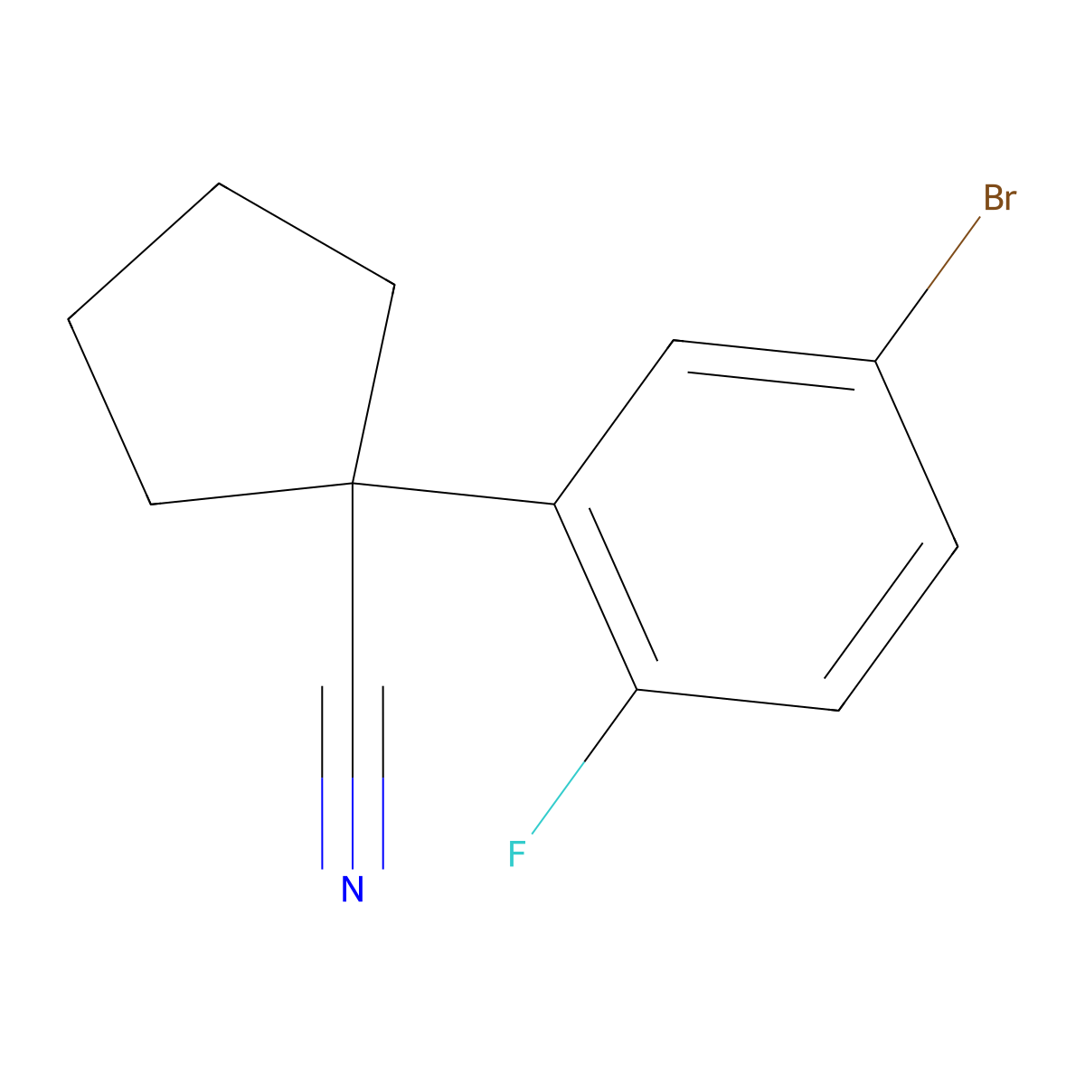 1-(5-Bromo-2-fluorophenyl)cyclopentanecarbonitrile molecular structure, CAS 1521394-70-6