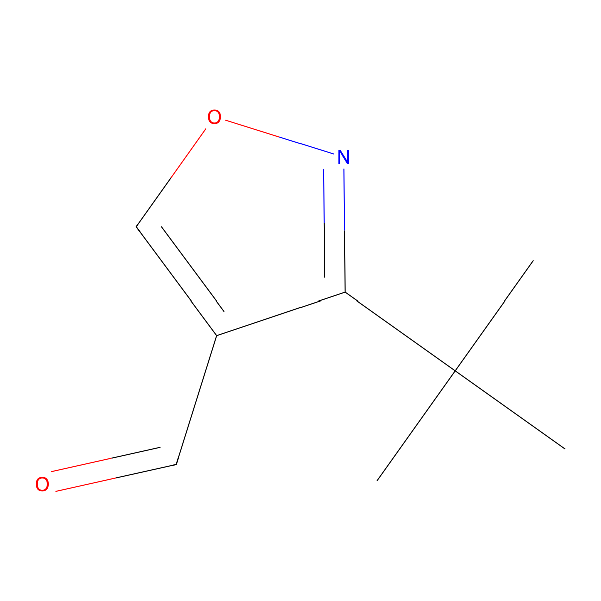 3-Tert-butyl-1,2-oxazole-4-carbaldehyde molecular structure, CAS 1521395-16-3