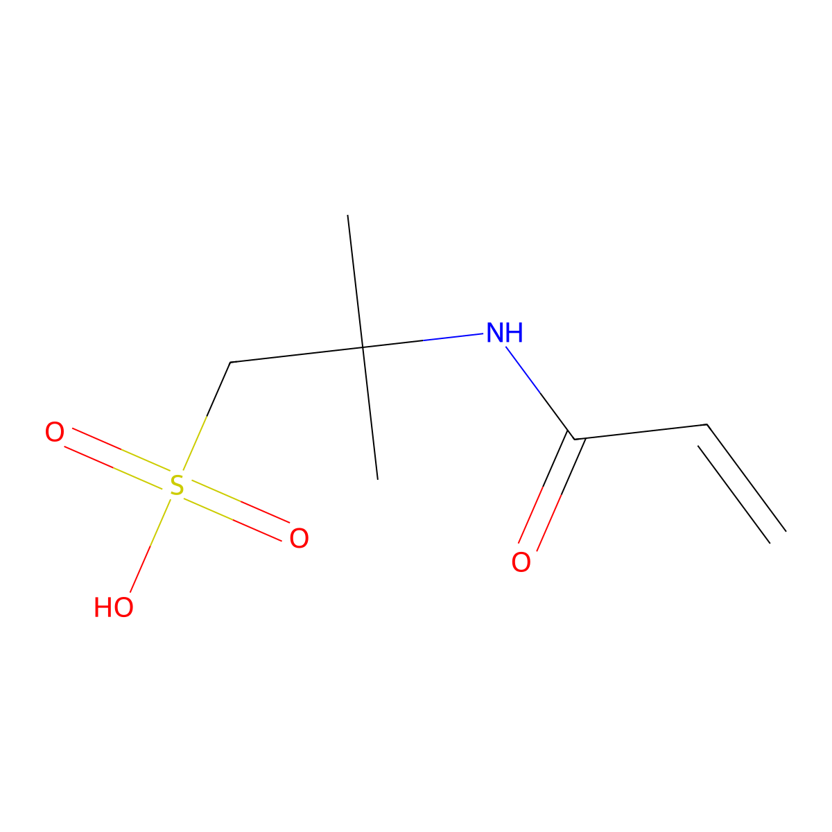2-Acrylamido-2-methyl-1-propanesulfonic acid molecular structure, CAS 15214-89-8