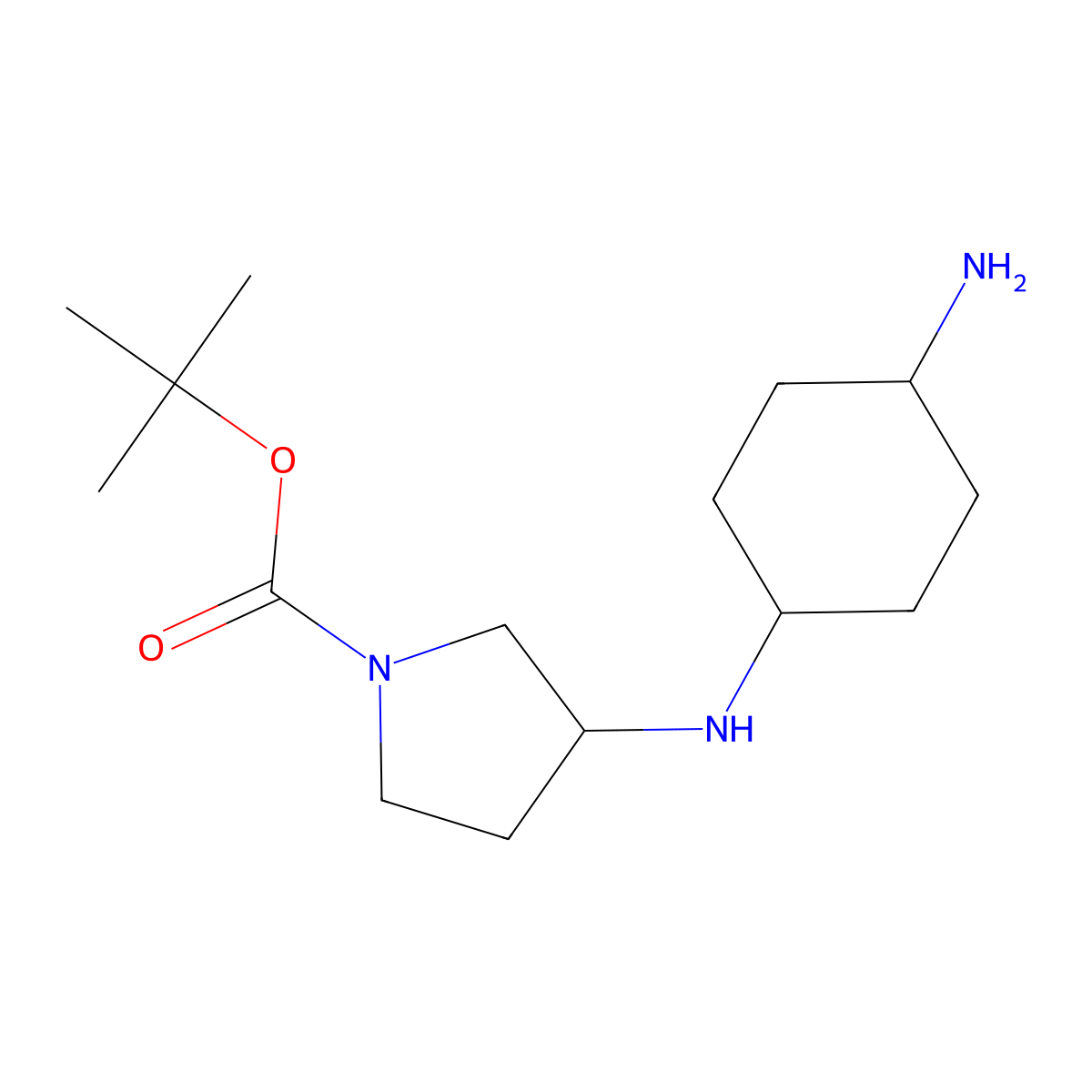 Tert-butyl 3-((4-aminocyclohexyl)amino)pyrrolidine-1-carboxylate molecular structure, CAS 1521415-96-2