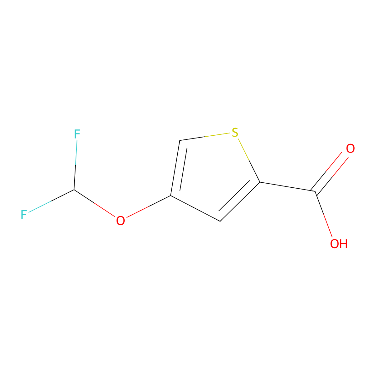 4-(Difluoromethoxy)thiophene-2-carboxylic acid molecular structure, CAS 1521416-94-3