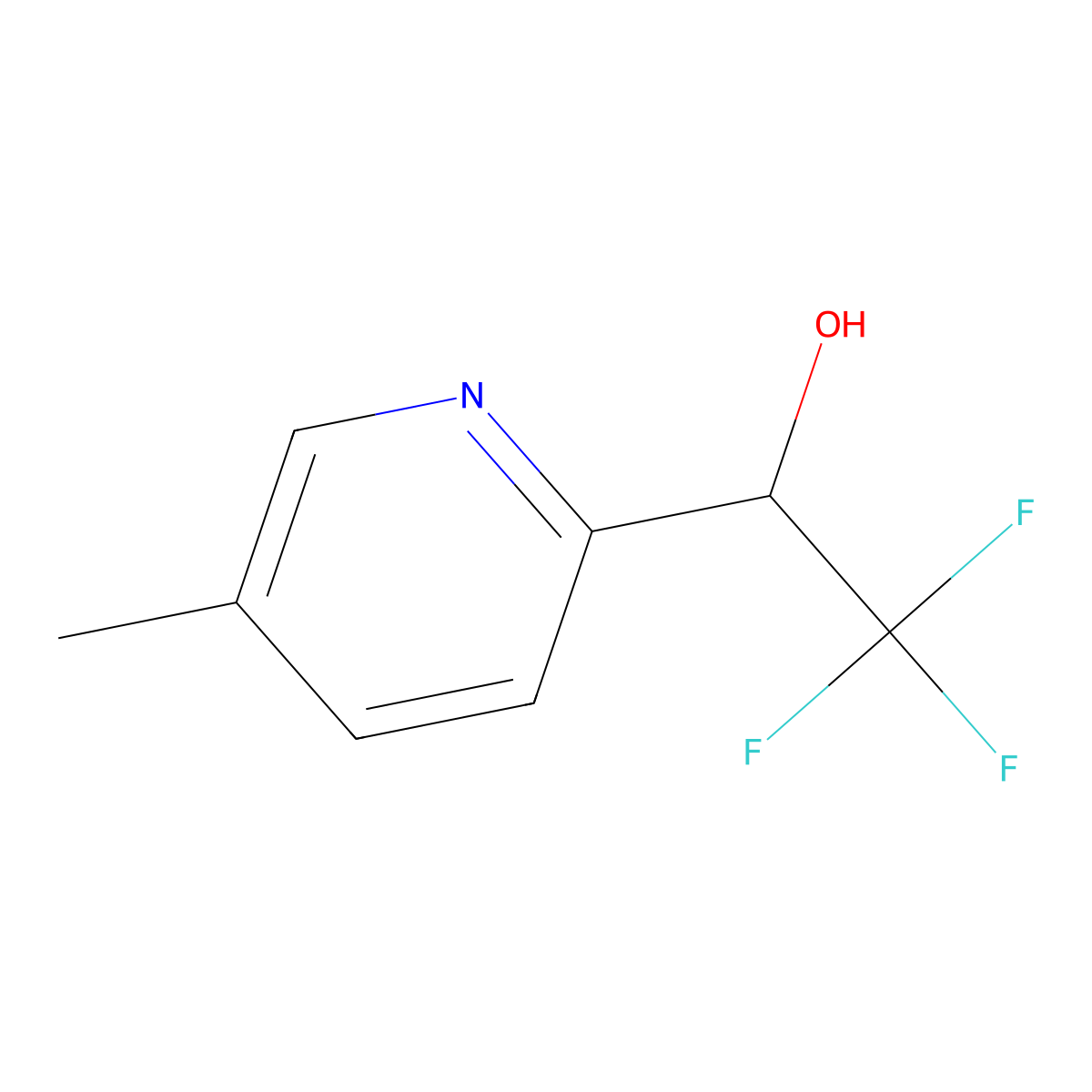 2,2,2-Trifluoro-1-(5-methylpyridin-2-yl)ethanol molecular structure, CAS 1521420-40-5
