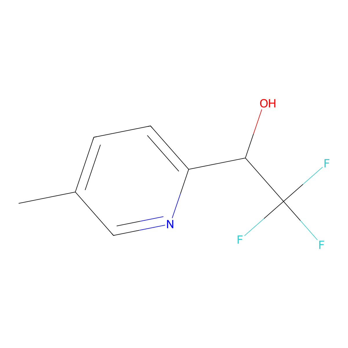 2,2,2-Trifluoro-1-(5-methylpyridin-2-yl)ethanol molecular structure, CAS 1521420-40-5