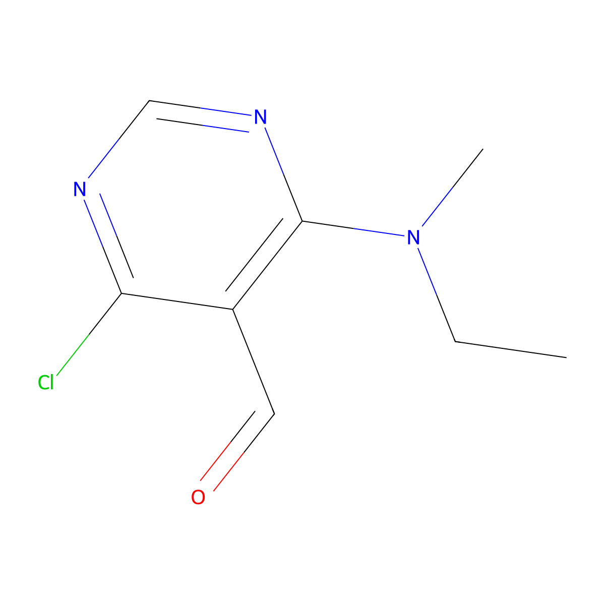 4-Chloro-6-[ethyl(methyl)amino]pyrimidine-5-carbaldehyde molecular structure, CAS 1521434-18-3