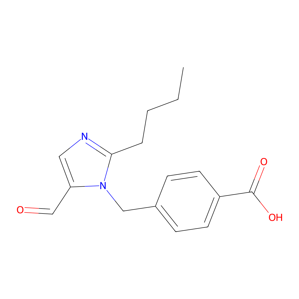 4-[(2-Butyl-5-formyl-1H-imidazol-1-yl)methyl]benzoic Acid molecular structure, CAS 152146-59-3